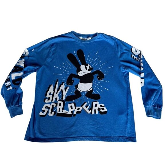 Disney Oswald The Lucky Rabbit "Sky Scrappers" Long Sleeve Tee Shirt Men's Sz L - Picture 13 of 13